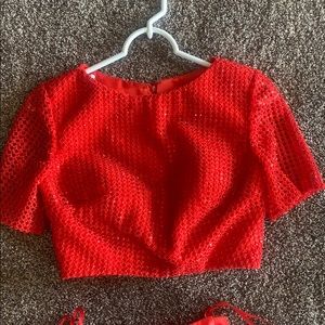 Dave & Johnny Prom Two pice Red dress